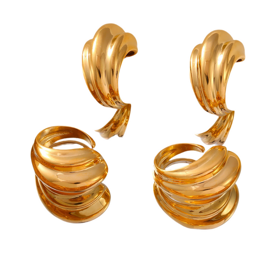 18K Gold-Plated Titanium Steel Open Ring